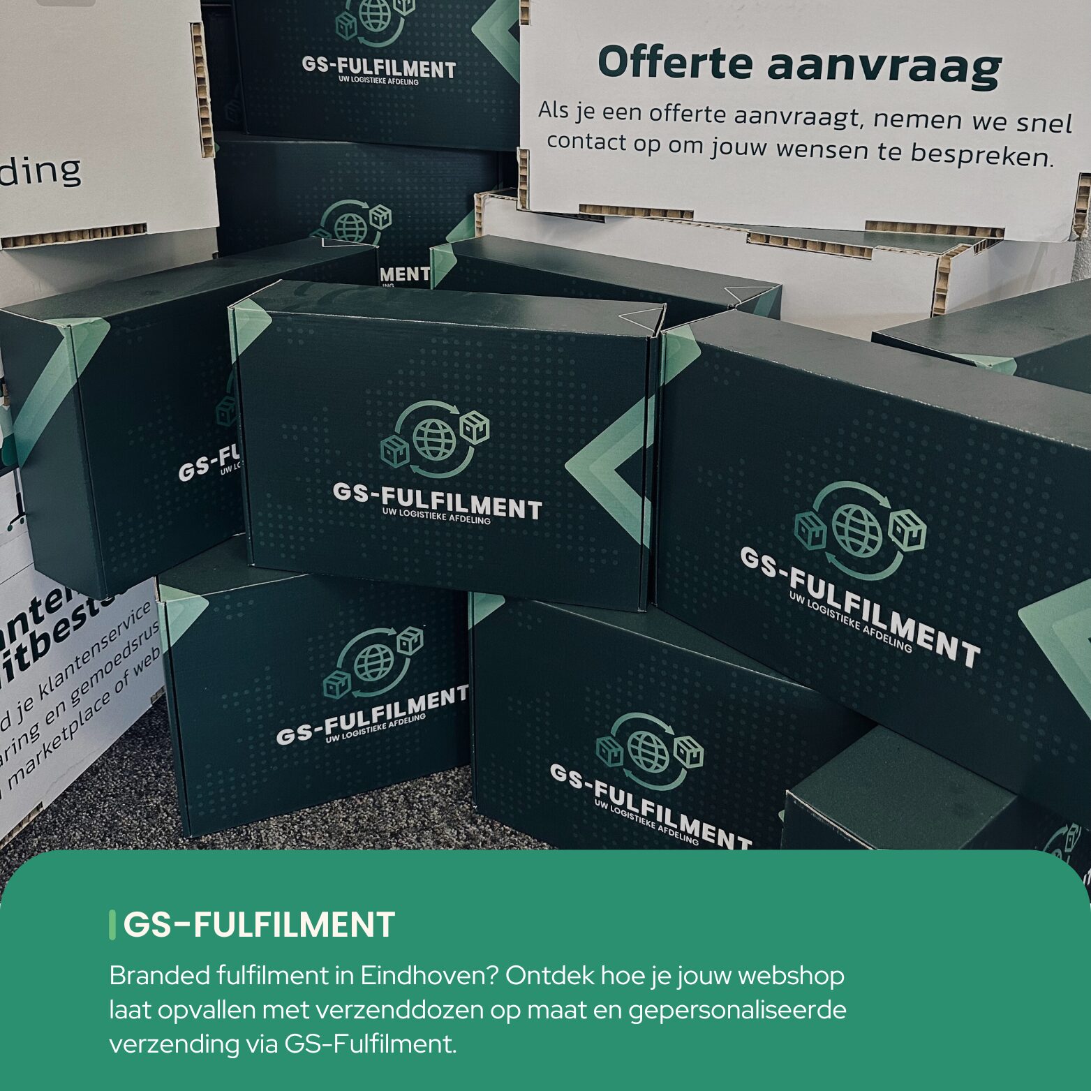 Branded verzenddozen van GS-Fulfilment voor webshops in Eindhoven